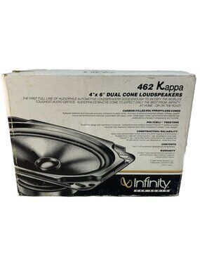 (2) Infinity Car Audio 462 Kappa 4"x6" Dual Cone Loudspeakers Audiophiles - READ